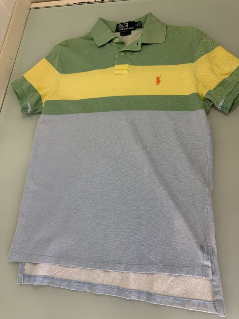 Vintage Polo Ralph Lauren Polo Shirt Colorblock Mens Small S Custom Fit 90's Y2K
